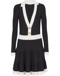 Balmain - Knitted Mini Dress - Lyst