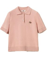 Twinset - Polo Shirt With Brooch - Lyst