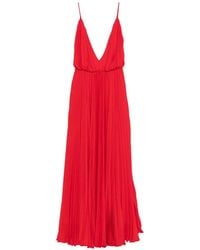 Vivetta - V-Neck Pleated Maxi Dress - Lyst