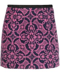Marine Serre - Embroidered Cotton And Polyester Mini Skirt - Lyst