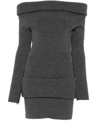 Jean Paul Gaultier - Off-The-Shoulder Ribbed-Knit Mini Dress - Lyst