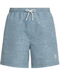 Brunello Cucinelli - Flower-Print Swim Shorts - Lyst
