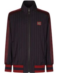 Dolce & Gabbana - Pinstripe Wool Jacket With Branded Tag - Lyst
