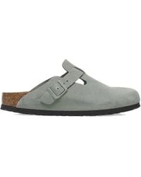 Birkenstock - Boston Bs Suede "Pure Sage" Mules - Lyst