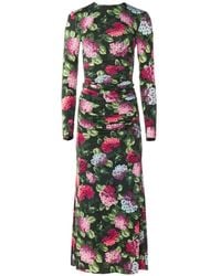 Carolina Herrera - Hydrangea-Print Maxi Dress - Lyst