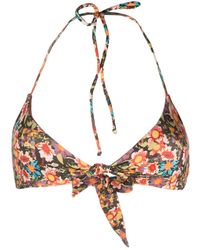 Siedres - Floral-print Halterneck Bikini Top - Lyst