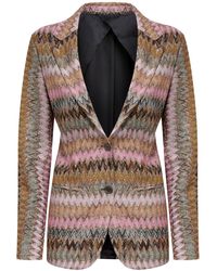 Missoni - Chevron Patterned Knit Blazer - Lyst