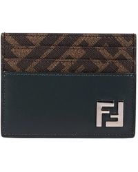 Fendi - Porte-Cartes En Cuir À Plaque Logo - Lyst