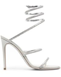 Rene Caovilla - Crystal Embellished Heel Sandals - Lyst