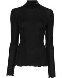 Prada - Pull En Maille De Laine Côtelée Costina À Col Montant - Lyst