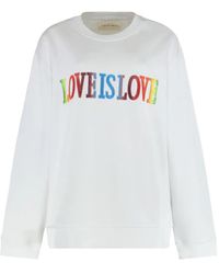 Alberta Ferretti - Letters-Embroidered Sweatshirt - Lyst