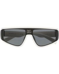 Dolce & Gabbana - Logo-Plaque Geometric-Frame Sunglasses - Lyst