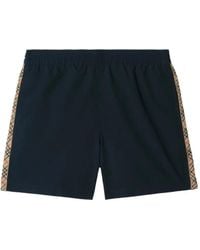 Burberry - Check Trim Swim Shorts - Lyst