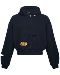 we11done - Repair Distressed-Effect Zip-Up Hoodie - Lyst