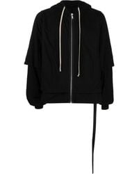 Rick Owens - Zipped Double-layer Cotton Hoodie - Lyst