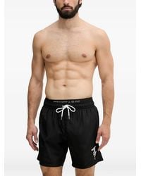 Trussardi - Logo-Print Drawstring Swim Shorts - Lyst