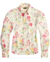 RRL - Floral-Print Long-Sleeve Shirt - Lyst
