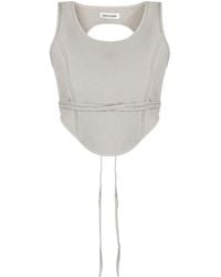 Low Classic - Cropped Corset Top - Lyst
