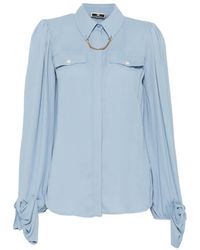 Elisabetta Franchi - Chain-Detail Long-Sleeve Blouse - Lyst