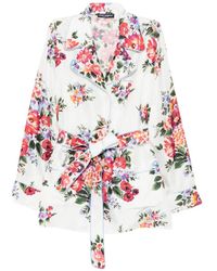 Dolce & Gabbana - Flower Print Silk Shirt - Lyst