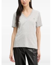 Trussardi - V-Neck Logo-Print T-Shirt - Lyst
