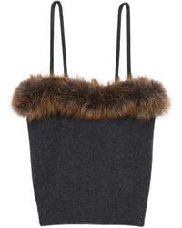 Marc Jacobs - Faux Fur Lined Knit Tank - Lyst