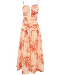 Zimmermann - Vestido midi Cascadian con motivo floral - Lyst
