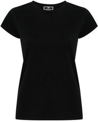 Elisabetta Franchi - | T-shirt ricamo logo | female | NERO | 44 - Lyst