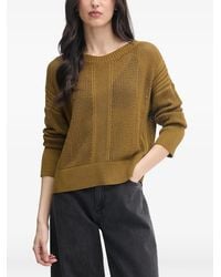 Sisley - Open-Knit Ribbed-Trim Sweater - Lyst