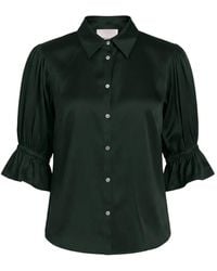 Cinq À Sept - Fiona Ruffled-Sleeve Silk Shirt - Lyst