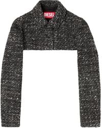 DIESEL - G-Anne Tweed-Texture Cropped Jacket - Lyst
