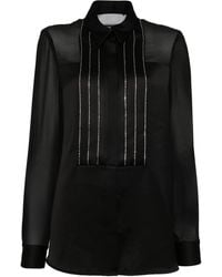 SIMONA CORSELLINI - Rhinestone-Embellished Satin Shirt - Lyst