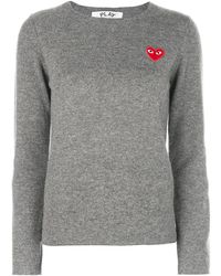 COMME DES GARÇONS PLAY - Comme Des Garçons Play Heart Patch Sweater - Lyst