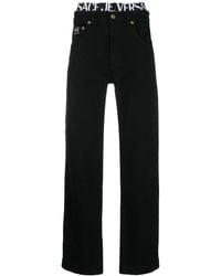 Versace - Logo Band Straight-leg Jeans - Lyst