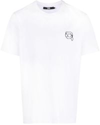Karl Lagerfeld - Ikonik 2.0 T-Shirt mit Logo-Stickerei - Lyst