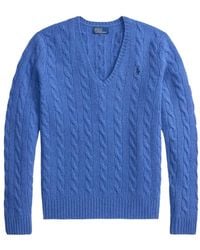 Polo Ralph Lauren - Cable-Knit V-Neck Sweater - Lyst