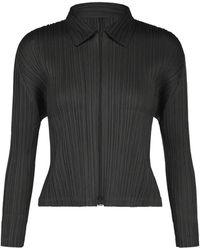 Pleats Please Issey Miyake - Pleated Zip-Up Shirt - Lyst
