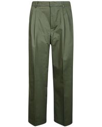 Amaranto - Frayed-Seam Pleated Trousers - Lyst