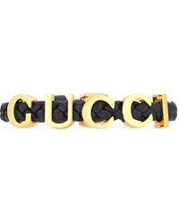 Gucci Armband mit Logo-Schild - Schwarz