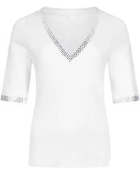 Liu Jo - Knit T-Shirt With Gemstones - Lyst