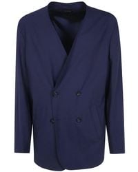 Emporio Armani - Blazer Croisé À Design Sans Col - Lyst
