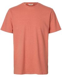 SELECTED - Linen-Blend T-Shirt - Lyst
