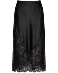 Fleur du Mal - Juliet Lace-Trim Midi Skirt - Lyst