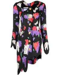 Moschino - Floral-Print Asymmetric Minidress - Lyst