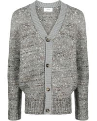 Lardini - Mélange Ribbed-Trim Cardigan - Lyst