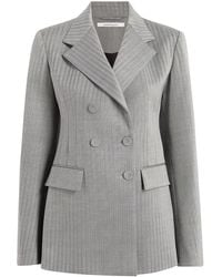 Another Tomorrow - Herringbone Double-Breasted Blazer - Lyst