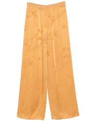 forte_forte - Floral-Jacquard Straight-Leg Trousers - Lyst