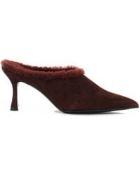 Guglielmo Rotta - Shearling-Trim Suede Mules - Lyst