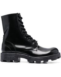 DIESEL - D-hammer Lace-up Leather Boots - Lyst