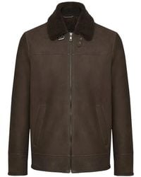 Bigardini - Matt Shearling-Collar Zip-Up Jacket - Lyst